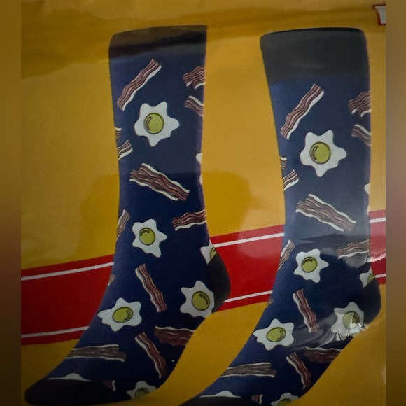 NWT -Bacon Socks Stocking Stuffer Unisex One Size - Picture 3 of 3